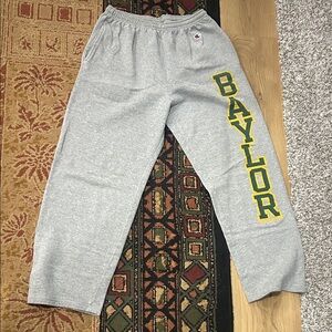 Champion Gray Sweatpants with Yellow Baylor Print